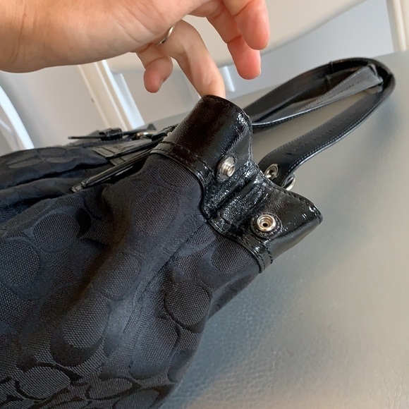 Coach Monogram Shoulder Tote bag signature black - Picture 12 of 16